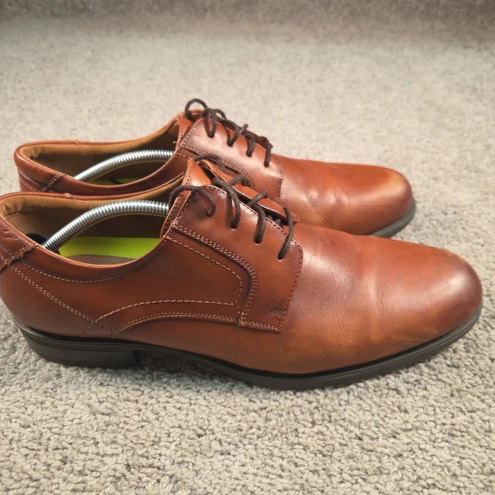 Florsheim Midtown Plain Toe Oxford Derby Mens 13D Cognac Leather 12135-221